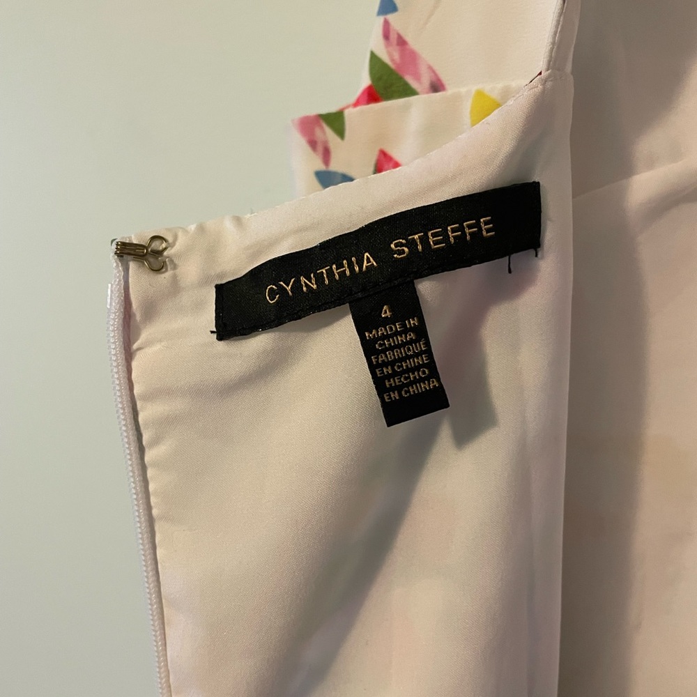 Cynthia Steffe Women's Sidney Floral Print Lily White Dress Size 4 - Picture 4 of 10